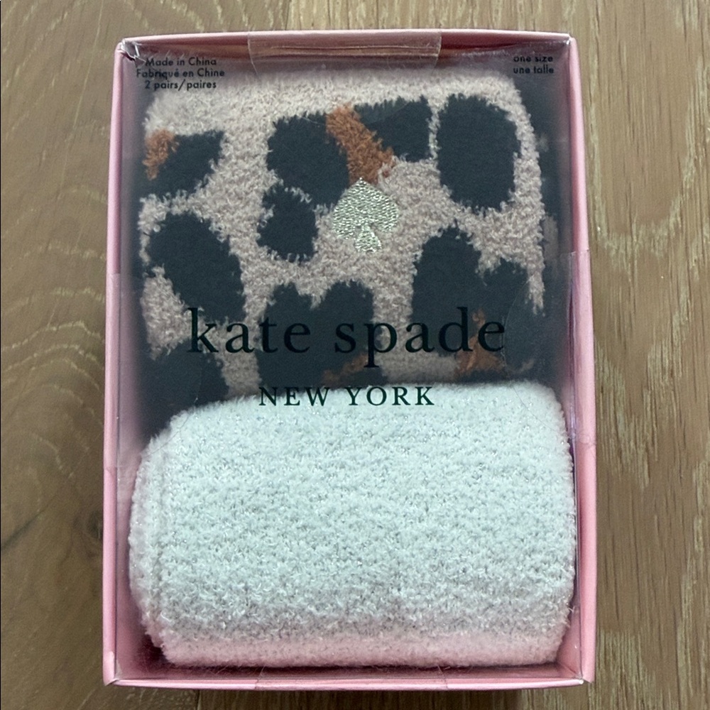 Kate Spade Animal Print and Cream Socks Set